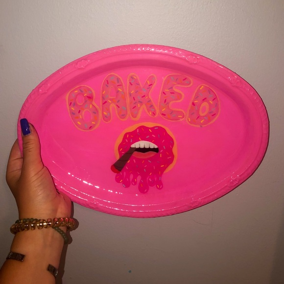 hand painted decorative rolling tray - Picture 1 of 1